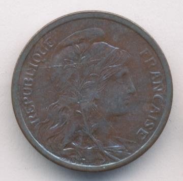 Франция 2 сантима 1911 год