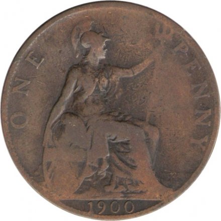 Великобритания 1 пенни 1900 год - Королева Виктория