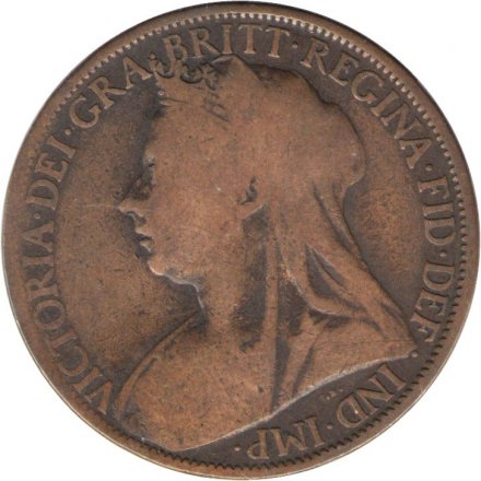 Великобритания 1 пенни 1900 год - Королева Виктория