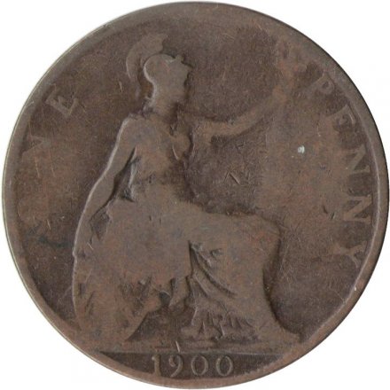 Великобритания 1 пенни 1900 год - Королева Виктория
