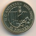Дания 10 крон 2007 год - Сказки Г.Х.Андерсена. Соловей