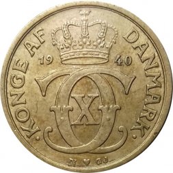 Дания 1/2 кроны 1940 год