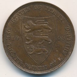 Джерси 1/24 шиллинга 1909 год