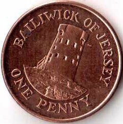 Монета Джерси 1 пенни 2012 год - Башня