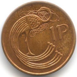 Монета Ирландия 1 пенни 1990 год