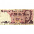 Польша 100 злотых 1988 год - Революционер Людвик Варынский - VF
