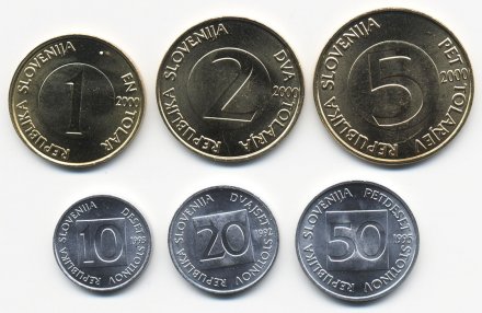 Набор из 6 монет Словения 1992 - 2000 год