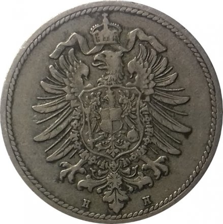 Германия 10 пфеннигов 1875 год (H)