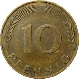 ФРГ 10 пфеннигов 1973 год - J