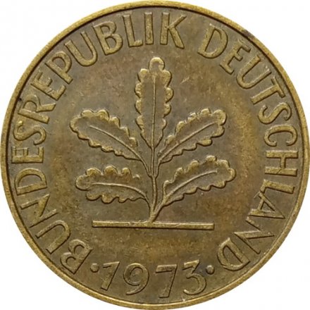 ФРГ 10 пфеннигов 1973 год - J