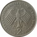 ФРГ 2 марки 1988 год - Людвиг Эрхард, 40 лет Федеративной Республике (1948-1988) - F