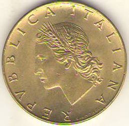 Италия 20 лир 1993 год