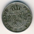 Филиппины 10 сентимо 1885 год