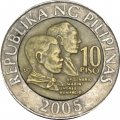 Филиппины 10 песо 2005 год Мабини и Бонифасио