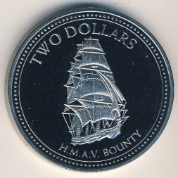Монета Острова Питкэрн 2 доллара 2010 год