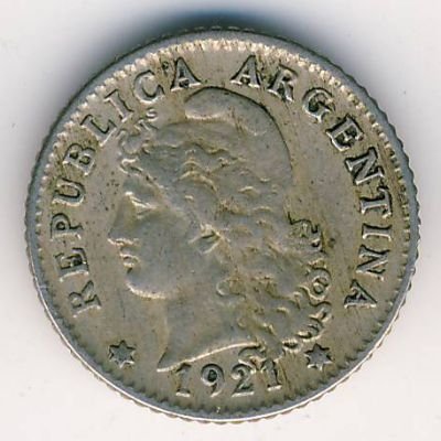 Аргентина 5 сентаво 1921 год