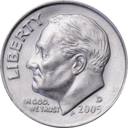 США 1 дайм (10 центов) 2005 год - Франклин Рузвельт (D)