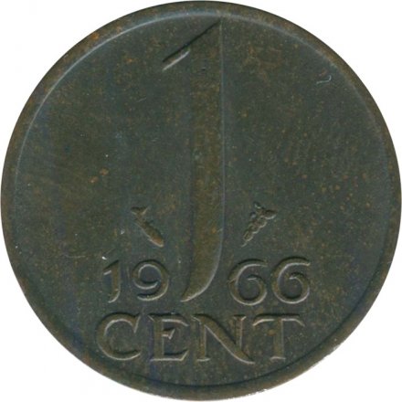 Нидерланды 1 цент 1966 год - Королева Юлиана