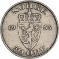 Норвегия 50 эре 1953 год
