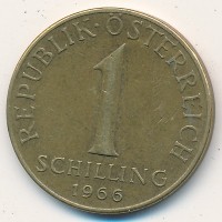 Монета Австрия 1 шиллинг 1966 год