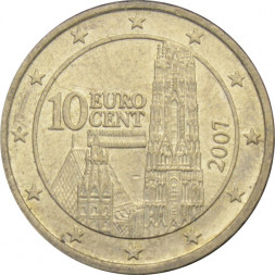 Австрия 10 евроцентов 2007 год