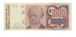 Аргентина 1000 аустралей 1989-1990 года - XF