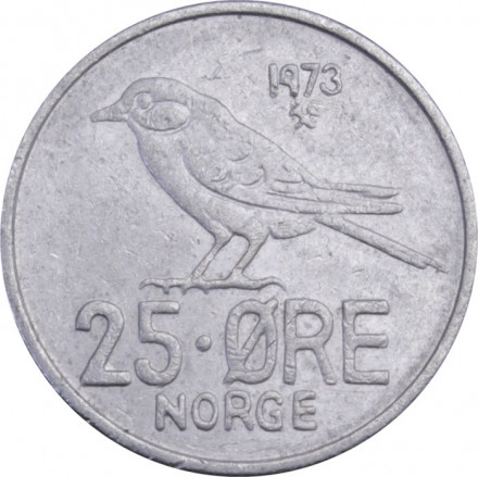 Норвегия 25 эре 1973 год - Король Улаф V