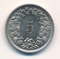 Швейцария 5 раппенов 1966 год