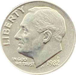США 1 дайм (10 центов) 1982 год - Франклин Рузвельт (P)