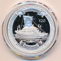 Виргинские острова 20 долларов 2000 год