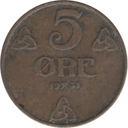 Норвегия 5 эре 1931 год