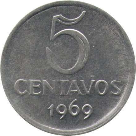 Бразилия 5 сентаво 1969 год