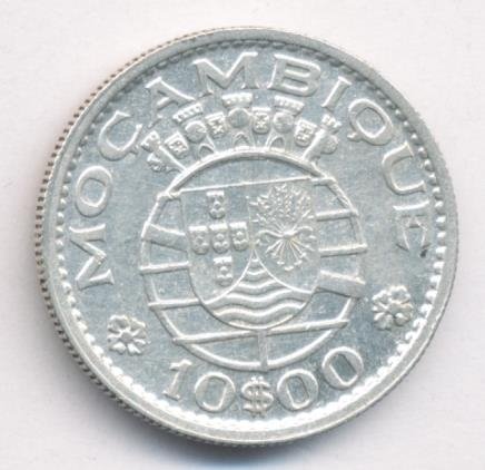 Мозамбик 10 эскудо 1960 год