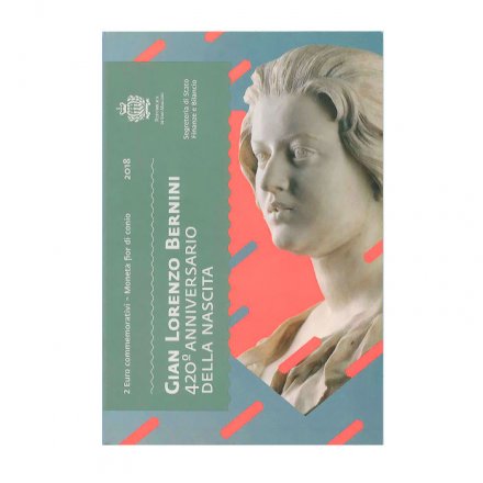 Сан-Марино 2 евро 2018 год - 420 лет со дня рождения Джованни Лоренцо Бернини