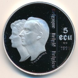 Бельгия 5 экю 1996 год