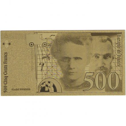 Сувенирная банкнота Франция 500 франков 1994 год (золотые) - UNC