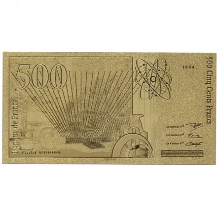 Сувенирная банкнота Франция 500 франков 1994 год (золотые) - UNC