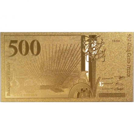 Сувенирная банкнота Франция 500 франков 1994 год (золотые) - UNC