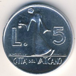 Ватикан 5 лир 1978 год