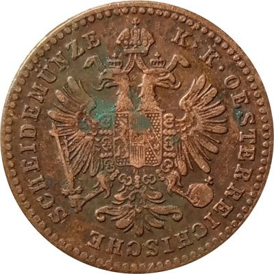 Австрия 1 крейцер 1859 год (A)