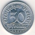 Веймарская республика 50 пфеннигов 1920 год (J)