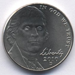 США 5 центов 2010 год (D)