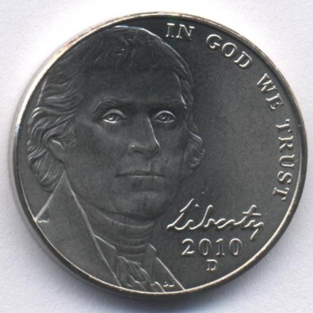 США 5 центов 2010 год (D)