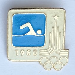 Значок. Олимпиада. Москва 1980. Плавание