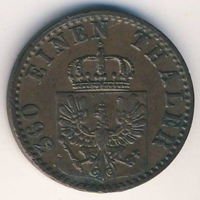 Пруссия 1 пфеннинг 1869 год