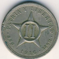 Куба 2 сентаво 1916 год