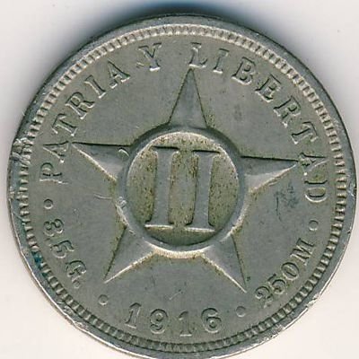 Куба 2 сентаво 1916 год