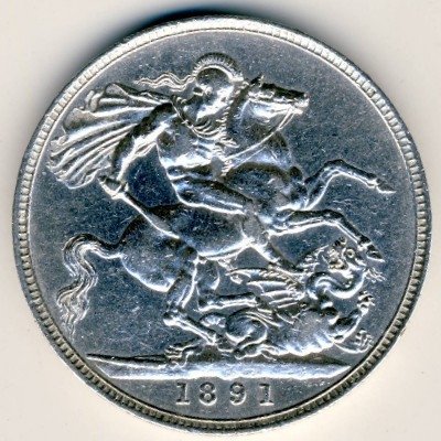Великобритания 1 крона 1891 год