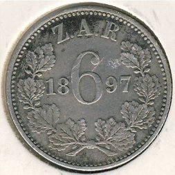 ЮАР 6 пенсов 1897 год
