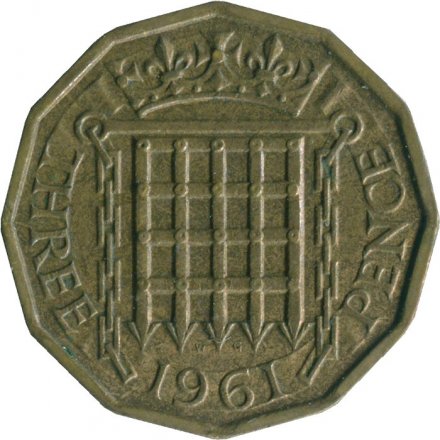 Великобритания 3 пенса 1961 год